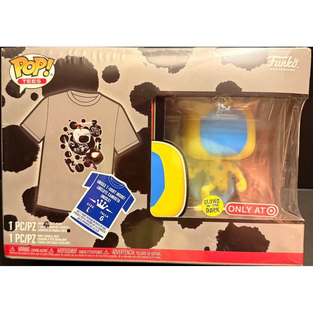 Funko Pop Tees Spider-Man Across the Spider-Verse Kids L NEW The Spot Glow Set